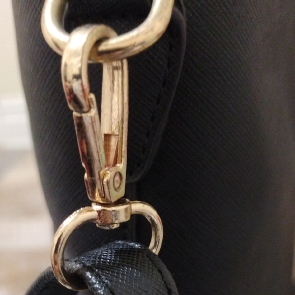 Black Tote Bag with Gold Bee Accent - Picture 12 of 16